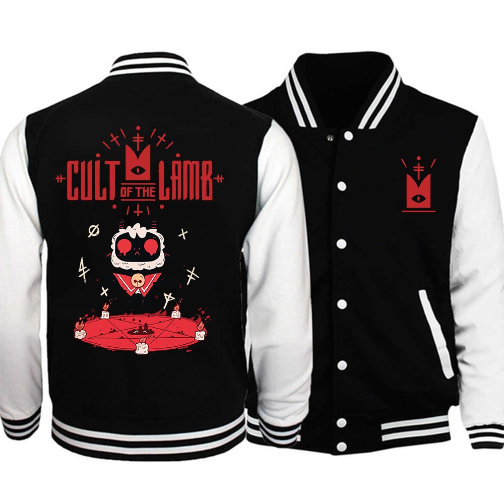 Home 28 - Cult Of The Lamb Plush Cult of The Lamb Graphic Jackets Women Men s Couple Baseball Jacket Coat Streetwear Clothes - Cult Of The Lamb Plush