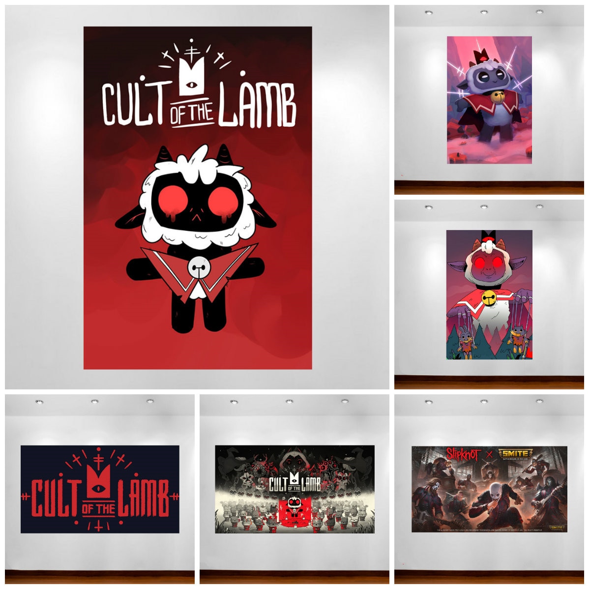 Home 36 - Cult Of The Lamb Plush Cult of The Lamb Video Game Poster Anime Posters Canvas Painting Living Room Wall Decor Wall - Cult Of The Lamb Plush