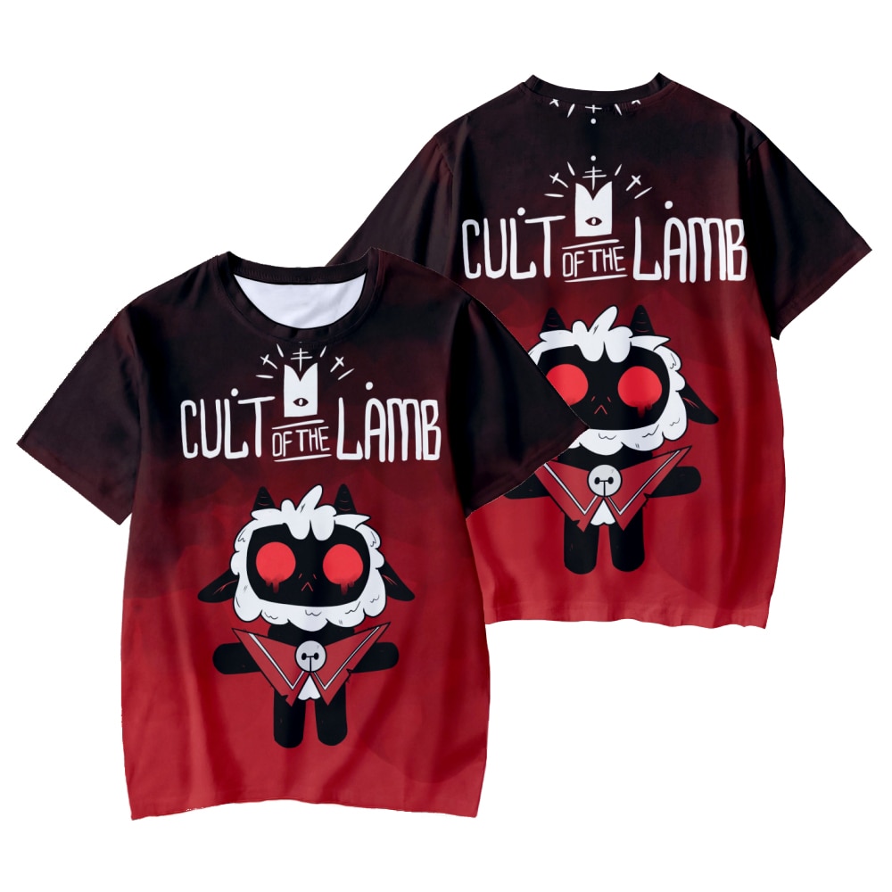 Home 20 - Cult Of The Lamb Plush Cult of the Lamb T Shirts Cartoon Game 3D Print Streetwear Boys Girls Casual Fashion Oversized - Cult Of The Lamb Plush