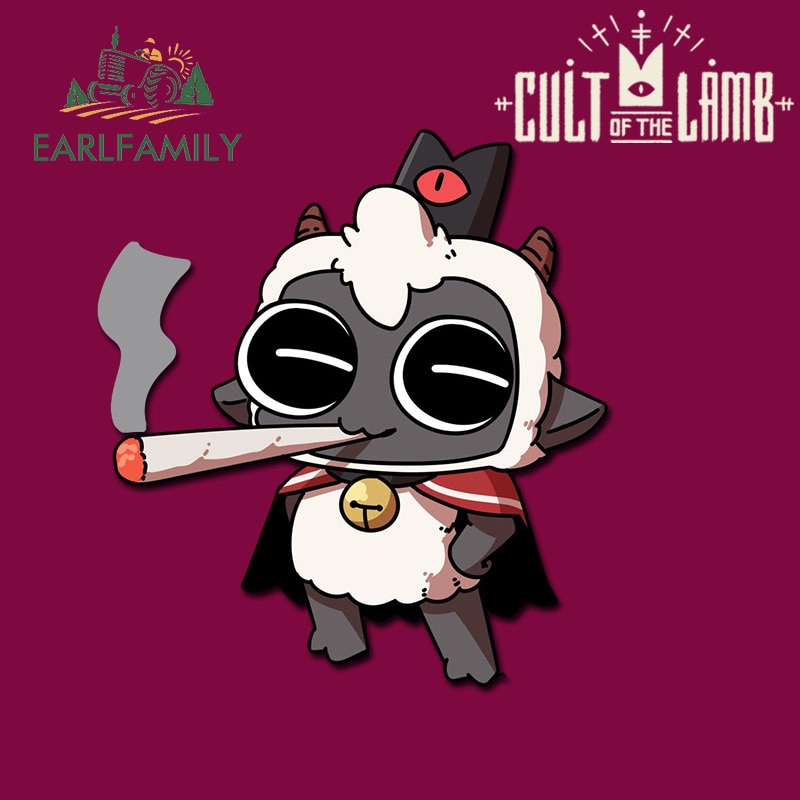 Home 32 - Cult Of The Lamb Plush EARLFAMILY 13cm x 11 9cm for Cult of The Lamb Car Stickers Vinyl Scratch Proof Decals - Cult Of The Lamb Plush