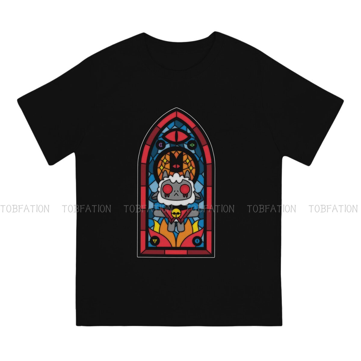 Cult of The Lamb Goat Game Stained Glass Tshirt Homme Men Clothing 4XL 5XL 6XL 100 1 - Cult Of The Lamb Plush