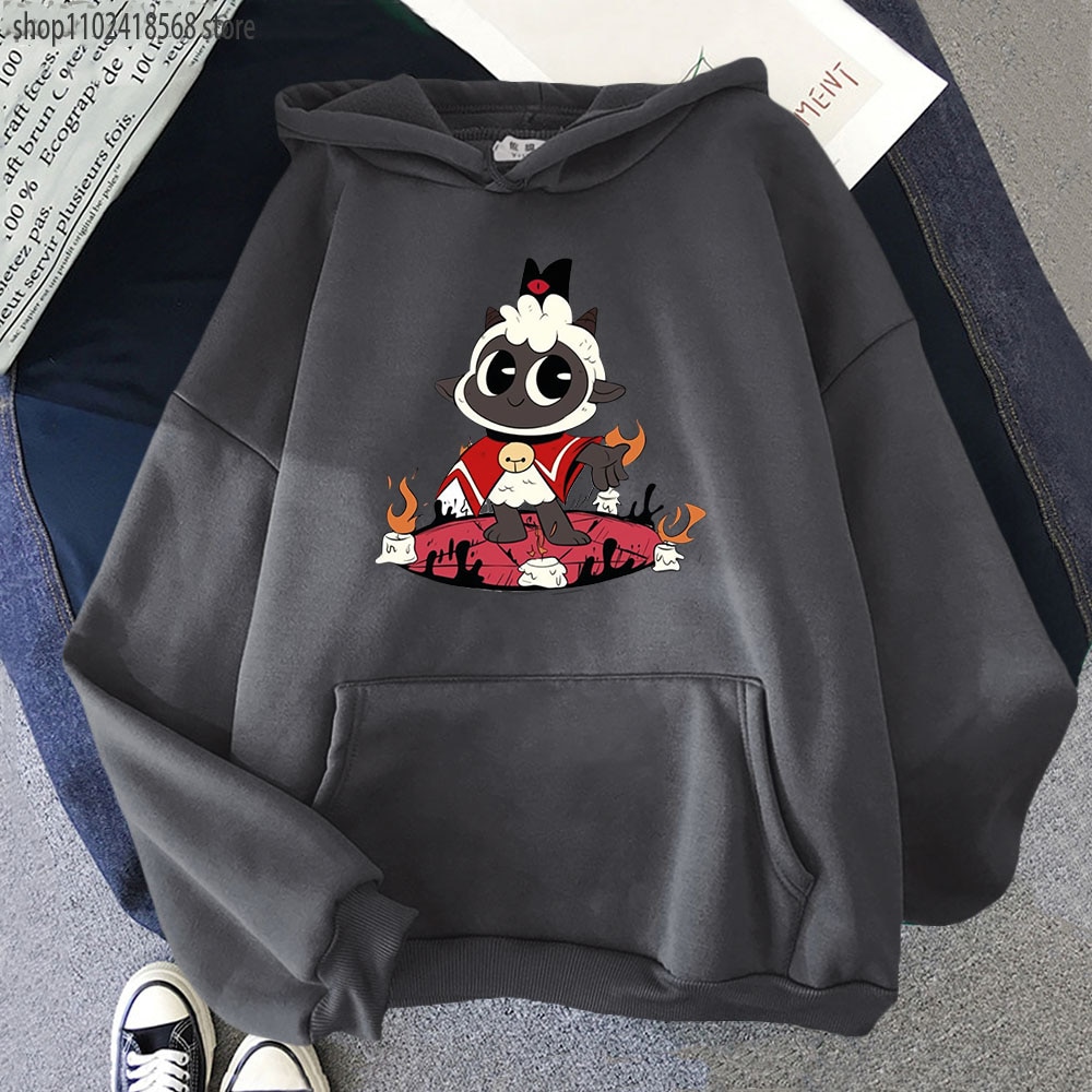Hot Game Graphic Sweatshirt with Hooded Cartoon Cult of The Lamb Print Hoodie Women Kawaii Clothing - Cult Of The Lamb Plush